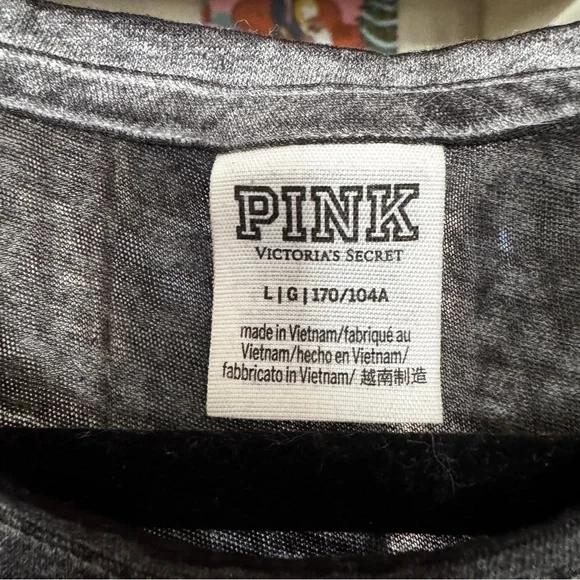Women’s Large Gray PINK! Cropped Tank Top - Picture 4 of 4